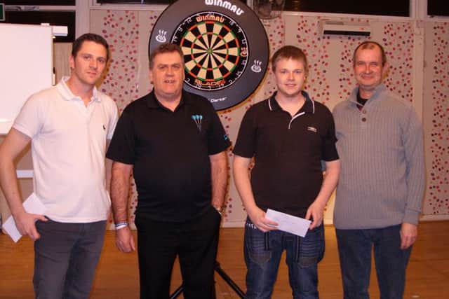 Pictured from left, event winner Adam Beck, semi-finalist Ned Mahoney, runner-up Adam Rudd and semi-finalist Nigel Long EMN-160119-163333002