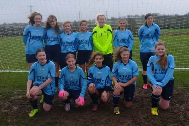 Asfordby Amateurs Girls Under 16s, from left, back - Sarah Anderson, Alisha De'ath Eccles, Fiona Triggs, Jess Hill, Isabel Harrison, Emily Morrison, Kira Hutton; front - Sarah Brown, Charli Mellors, Bethan Saffhill, Mia Atherley, Harriet North EMN-160126-151913002