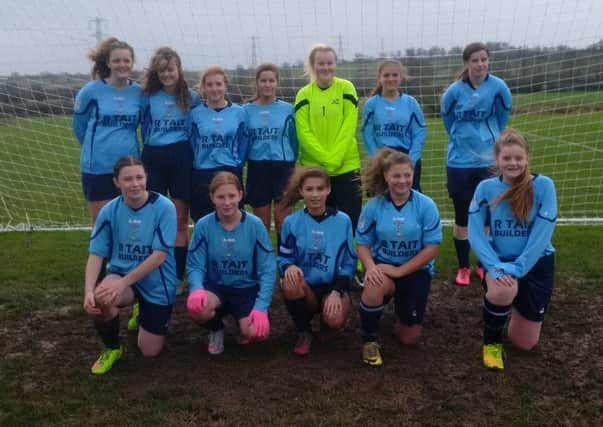 Asfordby Amateurs Girls Under 16s, from left, back -  Sarah Anderson, Alisha De'ath Eccles, Fiona Triggs, Jess Hill, Isabel Harrison, Emily Morrison, Kira Hutton; front - Sarah Brown, Charli Mellors, Bethan Saffhill, Mia Atherley, Harriet North EMN-160126-151913002