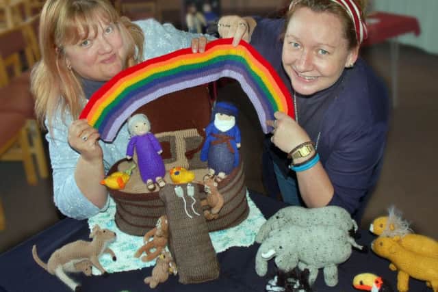Methodist ministers Rev Jane Carter and Deacon Dawn Canham with the Noah's Ark themed display
PHOTO: Tim Williams
