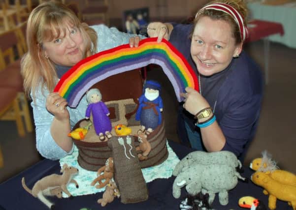 Methodist ministers Rev Jane Carter and Deacon Dawn Canham with the Noah's Ark themed display 
PHOTO: Tim Williams