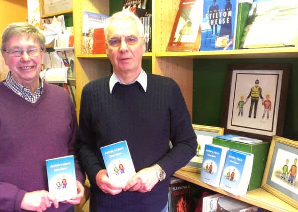 Author Alan Sharpe (right) with next door neighbour and watercolour artist Richard Cragg who did the illustrations for Alan's children's adventure book Archie & Harry in Deep Water EMN-160129-145700001
