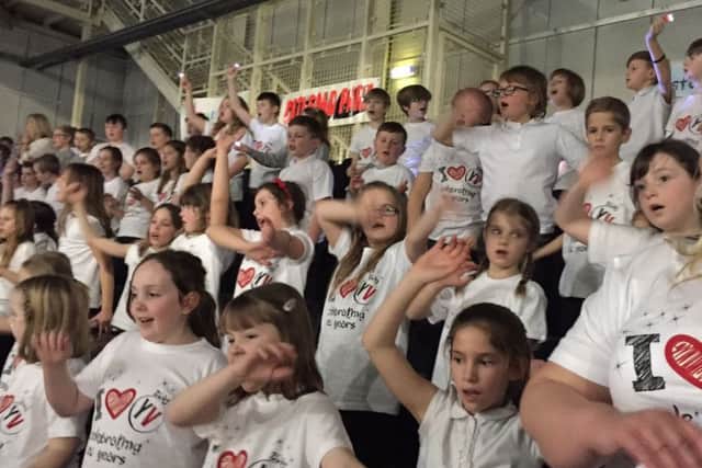 Pupils from Asfordby Captain's Close Primary School perform in the Young Voices concert
PHOTO: Supplied