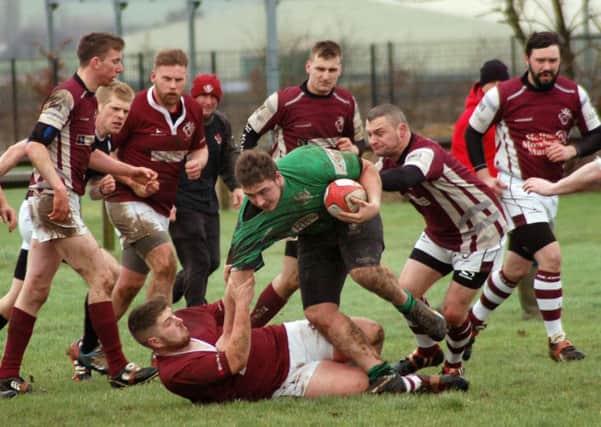 Sileby in possession against Melton RFC Third XV EMN-161002-120355002