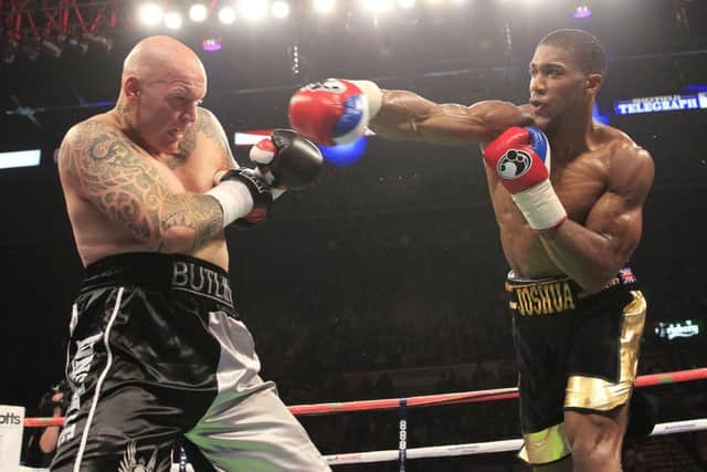 Paul Butlin fights Olympic champion Anthony Joshua in 2013 EMN-161002-110835002