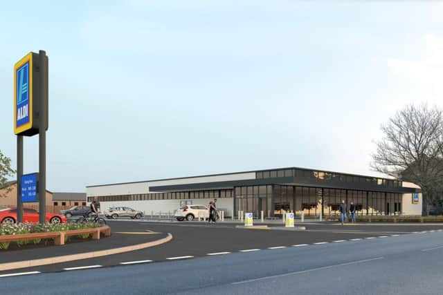 An artist's impression of the proposed new Aldi store EMN-161002-141355001