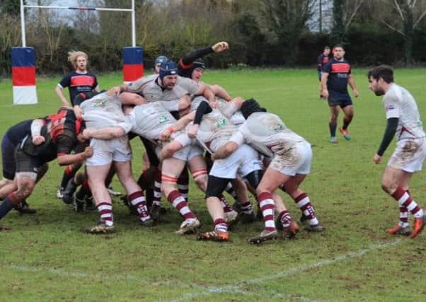Sam Badham barks out the orders as Melton get another drive going at Biggleswade EMN-160223-095729002