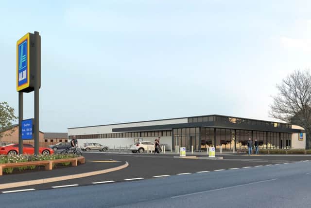 An artist's impression of the proposed new Aldi store EMN-161002-141355001