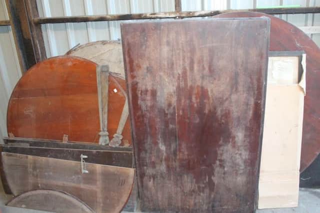Spare table tops belonging to the late Thomas Keen, of Bottesford, will go to auction. Photo: Golding Young & Mawer