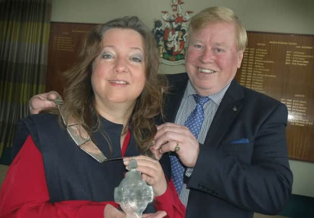 Melton Mayor Jeanne Douglas with John Wyatt who she succeded 
PHOTO: Tim Williams EMN-160121-121103001