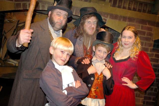 Oliver (Aidan Devlin) with fellow lead characters Bill Sykes, Fagin, Artful Dodger and Nancy
PHOTO: Tim Williams