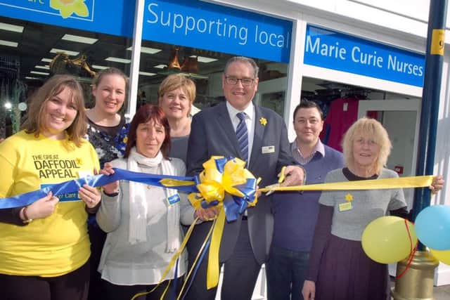 The official opening of the Marie Curie Cancer Care shop in Nottingham Street in March last year EMN-160903-135528001