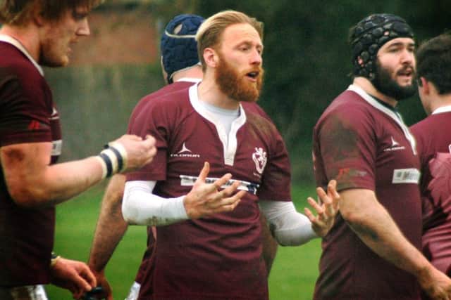 Melton RFC player-coach Gareth Collins rallies his troops against Belgrave EMN-161103-124502002