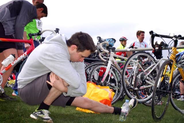 Entrants limber up for thre fourth annual Stathern Duathlon EMN-161103-175429002