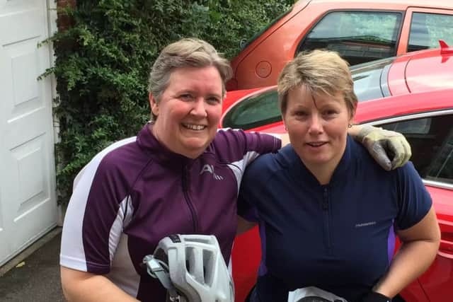 Donna Compton (left), and friend Ann Cairns are preparing to take part in the Women V Cancer Ride the Night event around London
PHOTO: Supplied