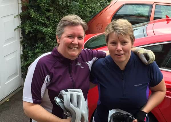 Donna Compton (left), and friend Ann Cairns are preparing to take part in the Women V Cancer Ride the Night event around London 
PHOTO: Supplied