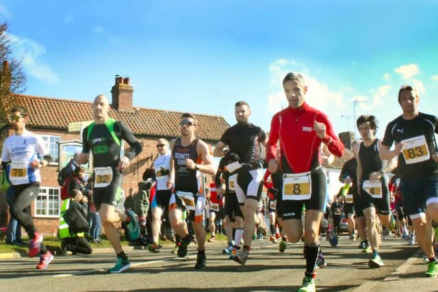 A record entry pours out of Stathern for the opening 5km run EMN-160328-154220002