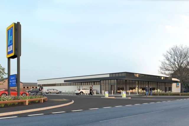 An artist's impression of the proposed new Aldi store EMN-160323-171049001