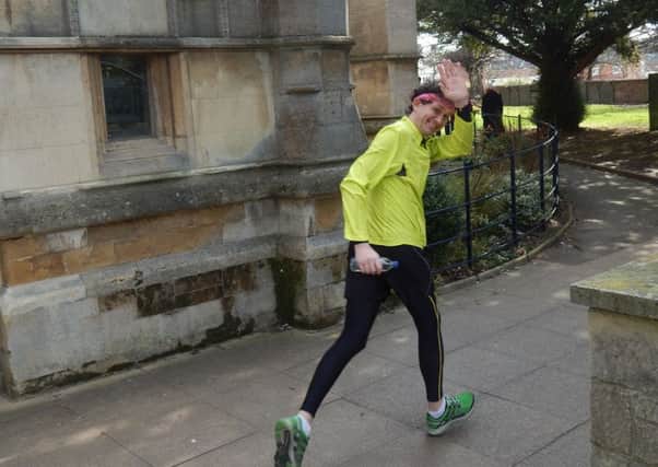 Dave Kitching before he set off on his run from St Mary's Church in Melton PHOTO: Supplied