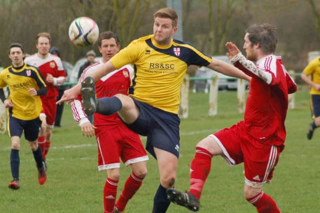 Action from Melton Mowbray's 3-0 win iover Rothley EMN-160330-105406002