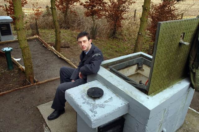 Jed Jaggard outside the Royal Observer Corps monitoring post museum at Buckminster PHOTO: Tim Williams