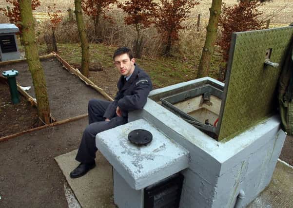 Jed Jaggard outside the Royal Observer Corps monitoring post museum at Buckminster  PHOTO: Tim Williams
