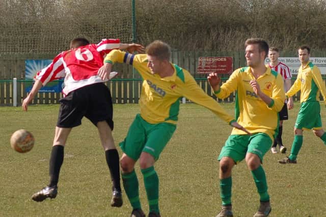Holwell skipper Michael Stevenson gets a challenge in during the dispiriting defeat to Prims EMN-160604-091313002