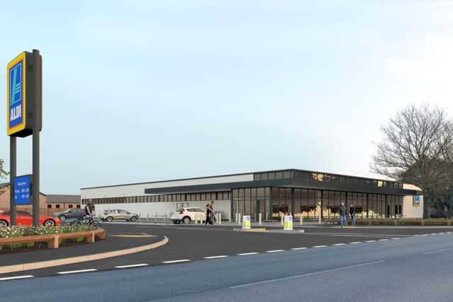 An artist's impression of the proposed new Aldi store