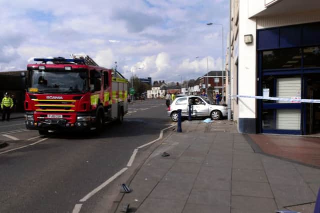 The scene of the collision on Wilton Road this afternoon (Monday, April 4)