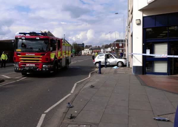 The scene of the collision on Wilton Road this afternoon (Monday, April 4)