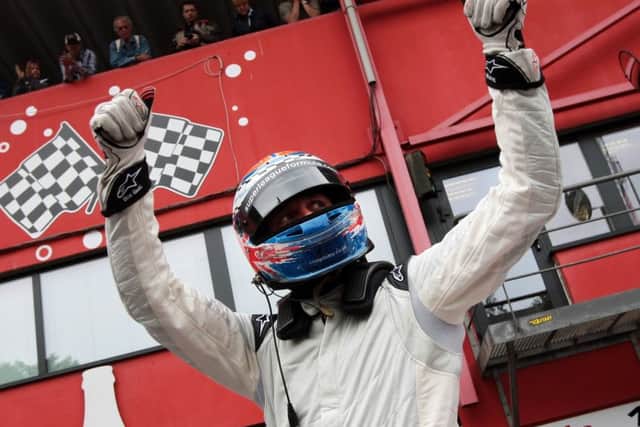 Dolby celebrates during his successful years in Superleague Formula EMN-160604-124805002