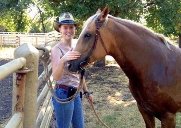 Twyford student Emily Barnacle pictured here on a ranch in America EMN-160604-170101001