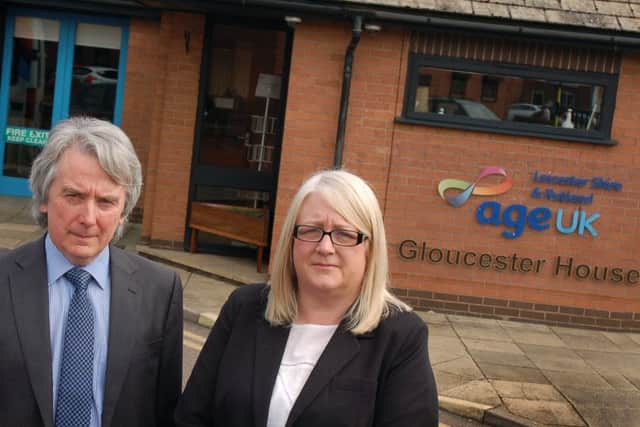 Gloucester House centre manager Rhonda Fazackerley with Tony Donovan executive director of Age UK Leicestershire and Rutland outside Gloucester House
PHOTO: Tim Williams
