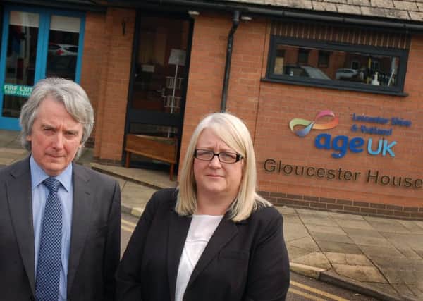 Gloucester House centre manager Rhonda Fazackerley with Tony Donovan executive director of Age UK Leicestershire and Rutland outside Gloucester House 
PHOTO: Tim Williams