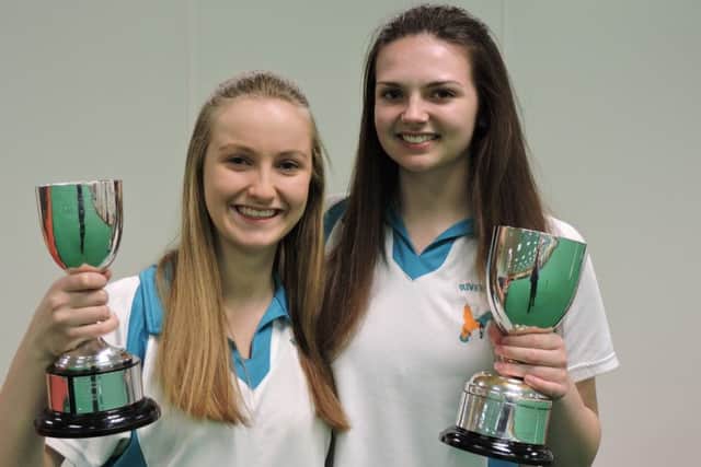 Ladies' pairs winners Devon Cooper and Rachel Tremlett (Riverain) EMN-161204-112609002