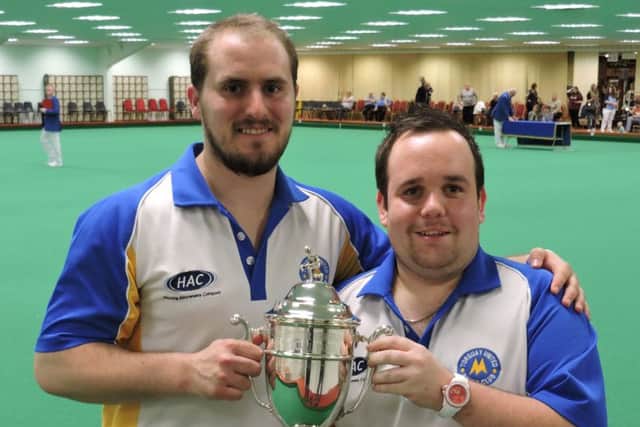 Men's pairs winners Sam Tolchard and Louis Ridout (Torquay United) EMN-161204-112621002