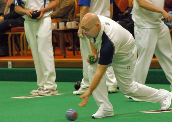Melton Indoor Bowls Club member Les Gillett during his first round defeat at the national finals EMN-160419-120320002