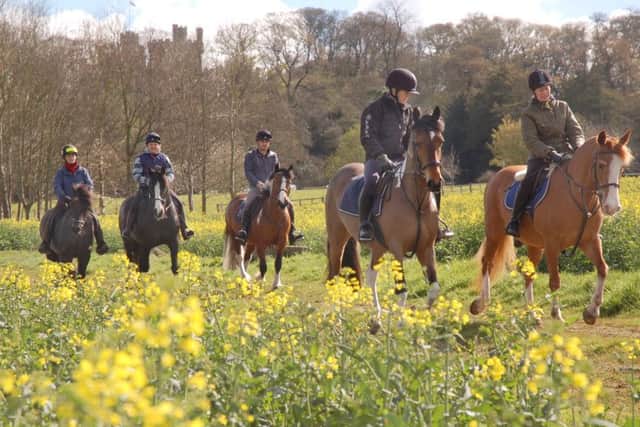 Belvoir Castle provides the scenic backdrop for the Macmillan ride
PHOTO: Tim Williams