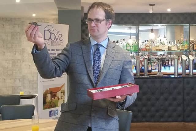 Auctioneer Charles Hanson was the star guest at a lunch event in aid of Dove Cottage Day Hospice PHOTO: Supplied