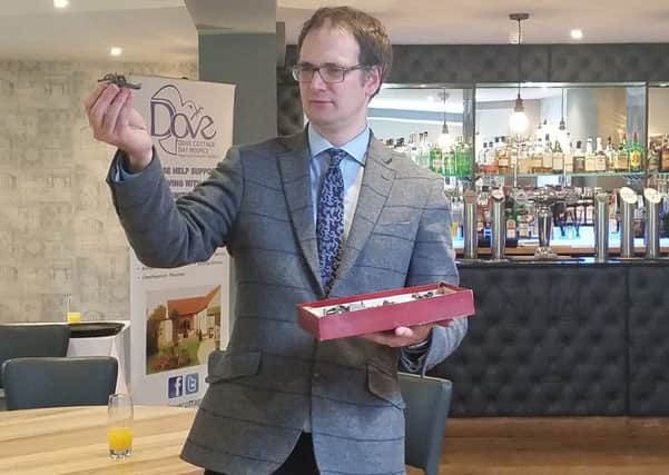 Auctioneer Charles Hanson was the star guest at a lunch event in aid of Dove Cottage Day Hospice  PHOTO: Supplied