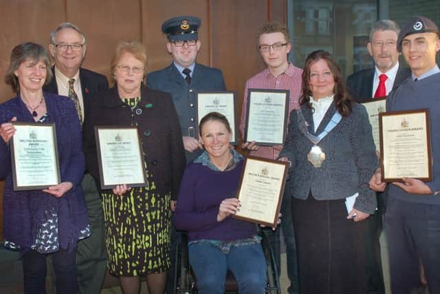 Award winners and recipients with Mayor Jeanne Douglas PHOTO: Tim Williams