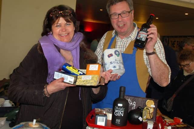 TV chef Rachel Green and Tim Brown from Melton Cheeseboard with some local food and drink EMN-160427-123551001