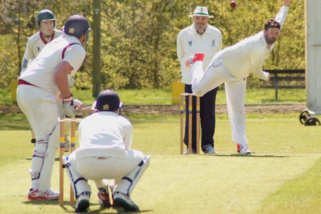 Egerton Park captan Nick Watchorn sends one down EMN-160205-161540002