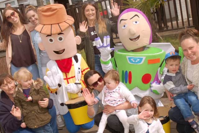 Everyone was pleased to meet Buzz Lightyear and Woody when they arrived EMN-160405-102722001