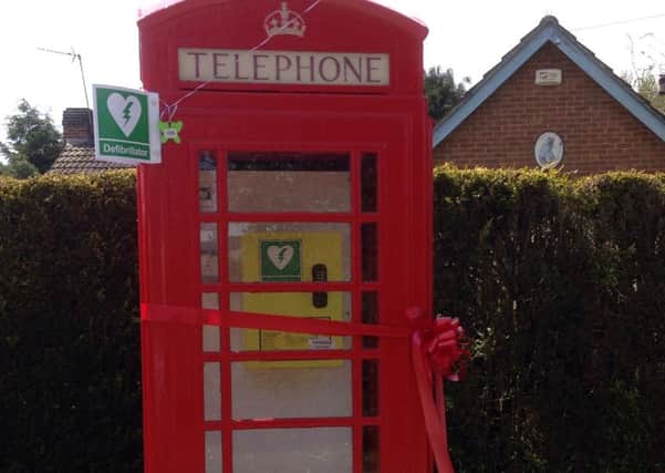 The phone box in Ragdale containing the new lifesaving defibrillator EMN-161005-141530001