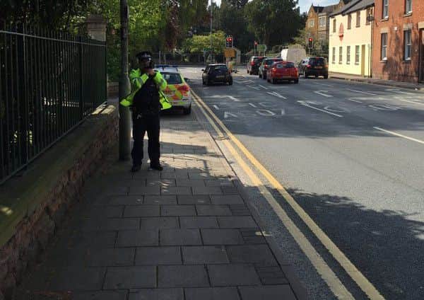 Speed checks being carried out in Leicester Street, Melton. Photo tweeted by @meltonpolice