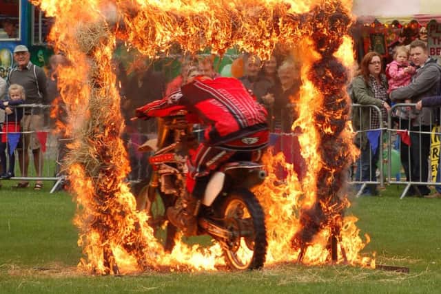 A fiery finale to the stunt bike display last year 
PHOTO: Tim Williams