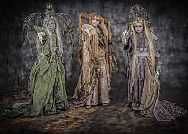 Macbeth The Weird Sisters Pictured: Cassandra Pattinson, Lucie Swannell, Bex Keys PHOTO: Paul Moth