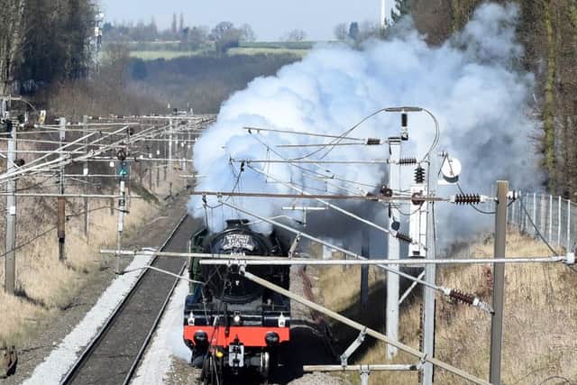 Flying Scotsman steaming through Grantham in February this year EMN-160523-174744001