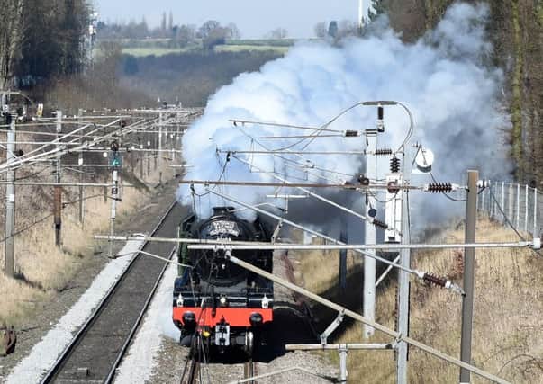 Flying Scotsman steaming through Grantham in February this year EMN-160523-174744001